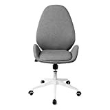 Sedia da ufficio ergonomica in tessuto, sedia girevole moderna, senza braccioli, funzione basculante, regolabile in altezza, grigio