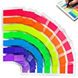 Segna Pagine Colorati Adatto, 7 colori, Segnapagina Adesivo Foglietti Adesivi Set, 1120 pezzi strisce adesive, pellicole, sticky notes, strisce di ...