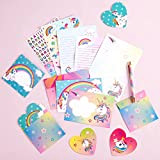 Set Buste Carta Unicorno - 69 PZ Kit Carta da Lettere per Ragazze Bambini Unicorni Regali per Ragazze Cancelleria Fogli ...