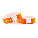 Set di 100 bracciali in plastica/vinile per eventi, impermeabili (Orange Fluo)