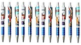 Set di 12 penne a forma di illustrazione di Londra, con scritta "Souvenir"