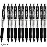 Set di 12 penne gel, penne a scatto con inchiostro nero, per bambini e adulti, penne a sfera da 0,7 ...