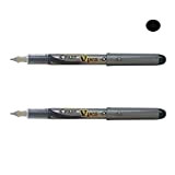 Set di 2 penne usa e getta, Pilot V-pen Silver, inchiostro liquido di colore nero.