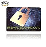 Set di 2 Pezzi - Protezione RFID per carte di credito (blocco RFID, blocco NFC, carte di credito contactless, VISA, ...