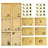 Set di 24 fogli di carta da lettere natalizia, con buste, biglietti di auguri natalizi