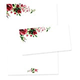 Set di 50 fogli di carta da lettere, formato DIN A4, Rosa con busta., DIN A4 (210 x 297 mm)