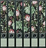 Set di 6 etichette decorative per raccoglitori a forma di pianta grassa, motivo floreale, 2210