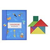 Set di Blocchi di Tangram in Legno Puzzle Educativo a Forma Geometrica Set di Blocchi di Modelli in Legno Tangram ...