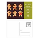 Set di cartoline di ringraziamento a forma di omino di pan di zenzero, 20 pezzi