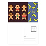 Set di cartoline natalizie a forma di omini di pan di zenzero, 20 pezzi