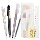 Set di matite a pressione con astuccio, matita meccanica 0,5 mm, evidenziatore bifacciale, set di penne a sfera gel con ...