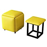 Sgabello Combinato Cubo di Rubik Divano Impilabile Home Sgabello Basso Sgabello per Scarpe Tavolo da Pranzo E Sedie Scarpiera Multifunzionale(Color:Giallo)