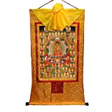 Shakyamuni Tibetano Thangka Arte,Opera d'Arte Buddista Thangka Pittura,Thangka Brocade Wall Hanging,Buddha Tapestry with Scroll (Color : Gold, Size : S)