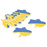 Shanrya Adesivo con Bandiera della Mappa Ucraina, Stampa a Lunga Durata Adesivi con Mappa Ucraina 8x5 cm per Laptop per ...
