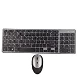 Shanrya Tastiera Wireless Mouse Combo Sensibile USB Ricaricabile 102 Tasti Tasti Ultra Sottile Tastiera Mouse per PC