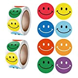 SHULLIN 1000 adesivi circolari sorrisi colorati con smiley di ogni Φ2,5 cm Emoji Sticker Smiley Face Roller Adesivi per la ...