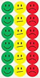 SIGEL BA172 Adesivi Dot Stickers, Smiley Emojis, in pellicola, Ø 2 cm, rosso/giallo/verde, 180 pz.