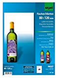 SIGEL DE160 Etichette per bottiglie da autocomporre, lucido, inkjet, 80x120 mm (A4), 20 pz.=5 fg