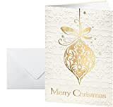 SIGEL DS049 Biglietti di auguri natalizi con buste, formato A6, motivo: Golden Fantasy, confezione da 10, impressione oro/incolore