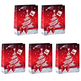 SIGEL GT022 Borsa Regalo natalizia grande, Sparkling Tree, 26 x 33 x 12 cm, carta, 5 pz
