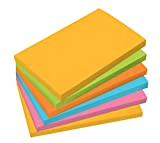 SIGEL MU121 Foglietti adesivi rettangolari, 5 colori assortiti, 80% superficie adesiva, 12.5 x 7.5 cm, 6 blocchetti x 100 fg