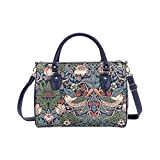 Signare Tapestry Borsone da Viaggio Donna, Borsone Palestra Donna, Weekender Travel Bag con William Morris Designs (Strawberry Thief Blue)