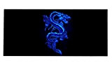 Silent Monsters Tappetino Mouse XXL (900 x 400 mm), Grande, Disegno Drago blu con Bordo Cucito, per Ufficio Mouse e ...