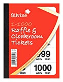 Silvine - Biglietti numerati da 1 a 1000 con numeri di sicurezza. Rif. CRT1000.