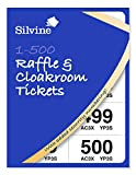 Silvine - Biglietti per guardaroba/lotteria, numerati 1-500 Single