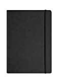 Silvine Executive Soft Feel Notebook Ruled with Marker Ribbon 160pp 90gsm A4 Black Ref 198BK