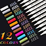 Sinwind Pennarelli Metallici, 12 Colori Metallic Marker Penne Ideali per DIY Album Fotografico,Libri da colorare per Adulti Funziona su Superfici ...