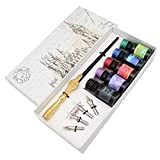 SIPLIV penna a immersione intagliata in metallo penna manga realizzata a mano set di penne calligrafiche kit per pittura con ...