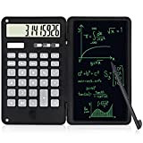 SISYS Calcolatrice con 6" Lavagna Cancellabile LCD e Penna, Calcolatrice da Tavolo a 12 cifre Doppia Alimentazione, Funzione Standard Calcolatrice ...
