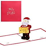 SLFYEE Biglietto di Auguri Pop-up 3D per Natale Biglietto Auguri 3d Natale con Buste Biglietto Pop-up con Babbo Natale per ...