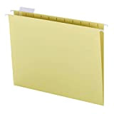 Smead Cartella sospesa colorata con divisore, taglio 1/5, scheda regolabile, misura lettera, giallo, 25 pezzi per scatola (64069)