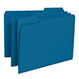 Smead File Folders 1/3 Cut Letter Sky Blue (100) Plastica Blu