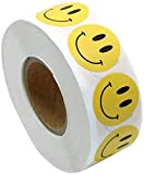 Smiley Face Stickers Rotolo, Happy Face Circle Dots Adesivi di carta ricompensa Adesivi per insegnanti, rotondi, 500 etichette su rotolo, ...