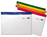 Snopake - Cartelline porta documenti con chiusura lampo Zippa Bag 'S', A4, trasparente con zip in colori diversi, 5 pz., ...