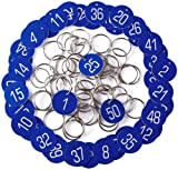 Sourcemall, targhette in plastica con numero identificativo e anello portachiavi (1-50, blu)