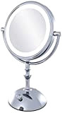 Specchio Specchi da Bagno per Bagno, Lente d'Ingrandimento con Luce, Illuminato 10 Volte Lente d'Ingrandimento (Color : Silver, Size : ...