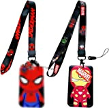 Spider Lanyard Uomo di Ferro Lanyard, 2 Pezzi ID Card Badge Holder Porta-badge,Super hero Laccetto Stampa Fronte Porta Badge, per ...