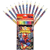 Spiderman Matite Colorate, Matite Colorate e da Disegno, Gadget Compleanno Bambini Set di 12 Matite Colorate, Regalini Fine Festa Bambini