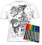Splat Planet T-Shirt da Colorare Magica con Pupazzo di Neve di Natale con 10 Penne Magiche Lavabili Atossiche: Colora La ...
