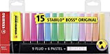 Stabilo Pacco da 3 Boss Original Desk-Set - 45 Colori Assortiti 21 Neon + 18 Pastel