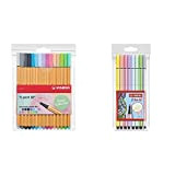 STABILO punto 88 – Confezione di  pennarelli punta fine - Fluorescenti Coloris pastel & Pen 68 Astuccio da 8 Colori Pastello, 8 Pezzi