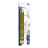 STAEDTLER matite con gommino Noris, confezione da 3 matite di gradazione HB, alta qualità e resistenza, 122-2BK3DA