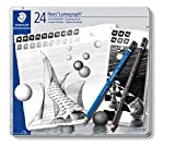 STAEDTLER matite Mars Lumograph, confezione da 24 matite da disegno, diverse gradazioni dalla 9B alla 9H, alta qualità e resistenza, ...