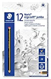 STAEDTLER matite Noris Ergosoft Jumbo, confezione da 12 matite triangolari grandi, gradazione 2B, ideali per principianti, 153, 12 Pezzi