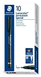 STAEDTLER penna universale Lumocolor permanent special, colore nero, punta F da 0.6 mm, confezione da 10, 319 F-9