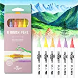 Stationery Island Brush Pens Set Di 6 Colori Pastello Primavera - Riempibile Pennarelli Acquarello Con Vere Punte a Pennello. Per ...